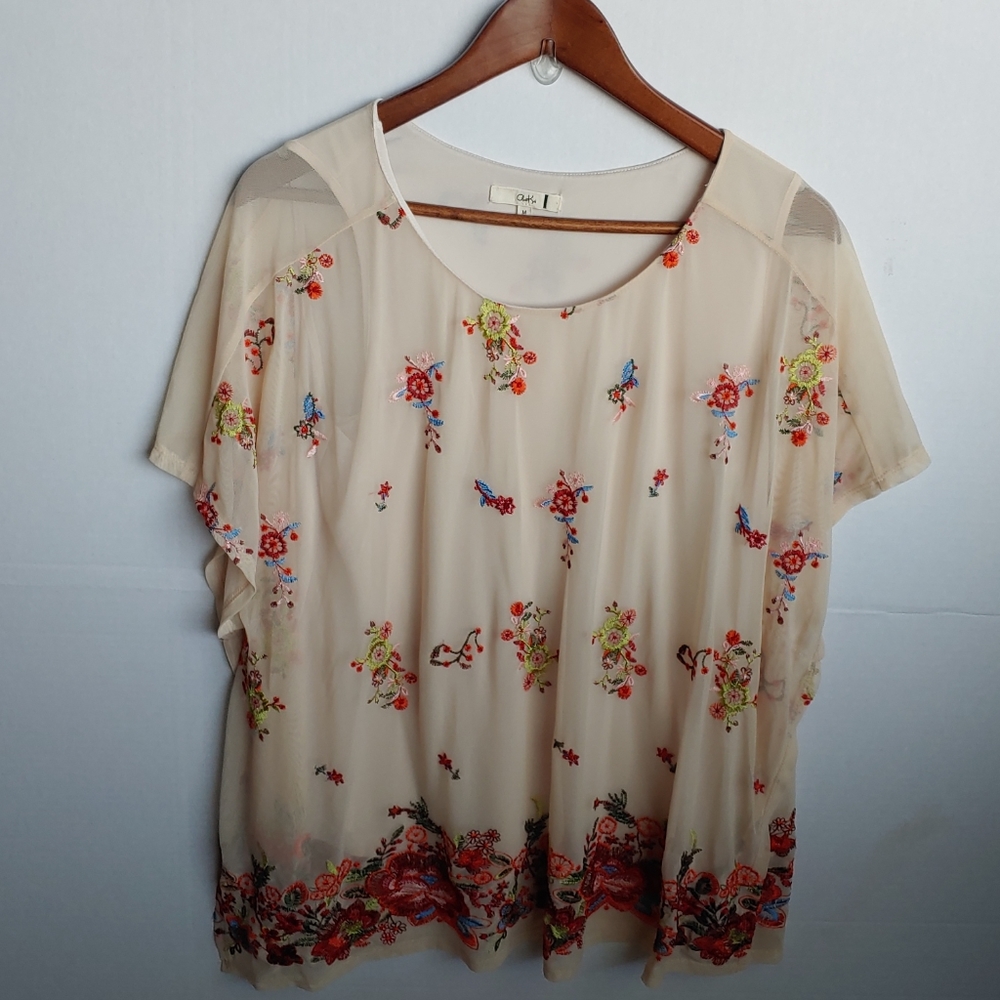 Cleo Kai Floral mesh blouse